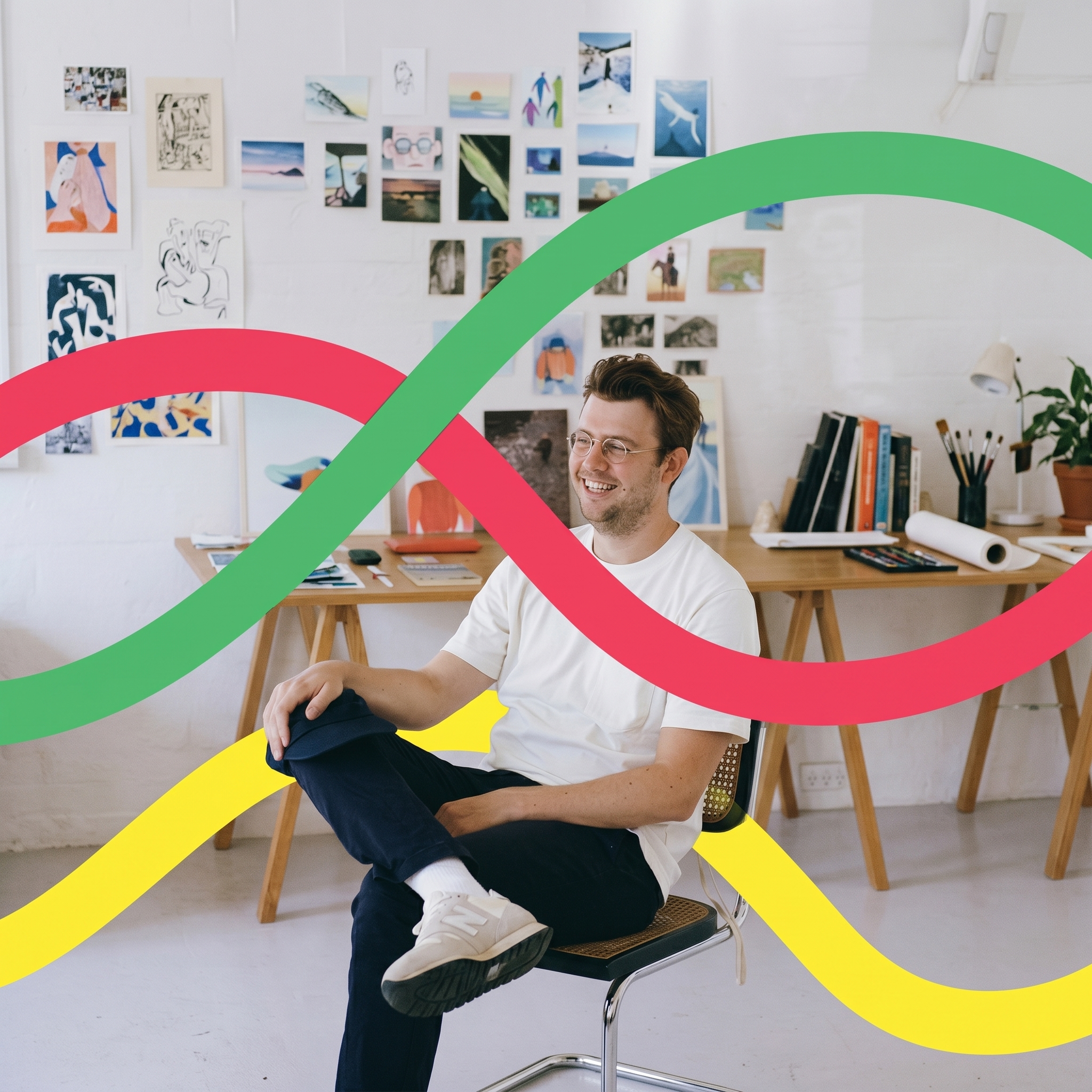 Emprendedor en estudio con líneas de movimiento Valor Pyme